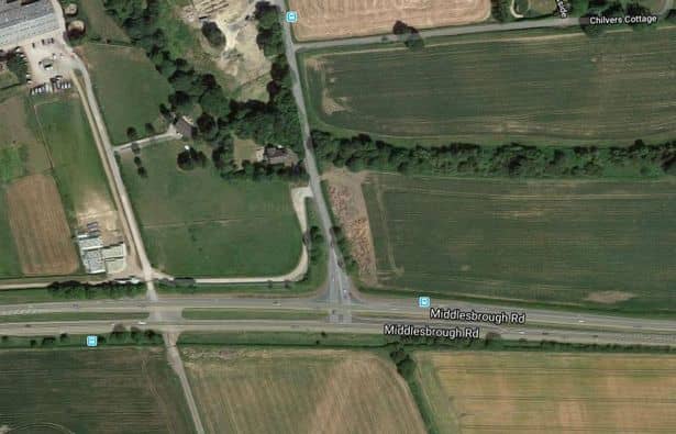 Near the 't' junction with the A171, Flatts Lane passes the abutments of the Cleveland Railway bridge.from where Normanby brick works was later sited (see above).The raílway followed the road past the Cross Keys up the incline to the moor