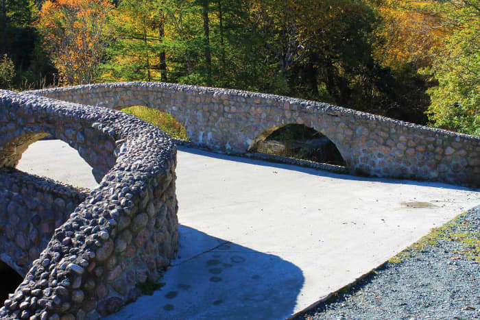 The historic Cobble Stone bridge that crosses South Brook River. Nicknamed Lovers Bridge, legend says that kissing one's significant other on this bridge means that you will marry. This area was also the site of the original Bowring Park swimming poo
