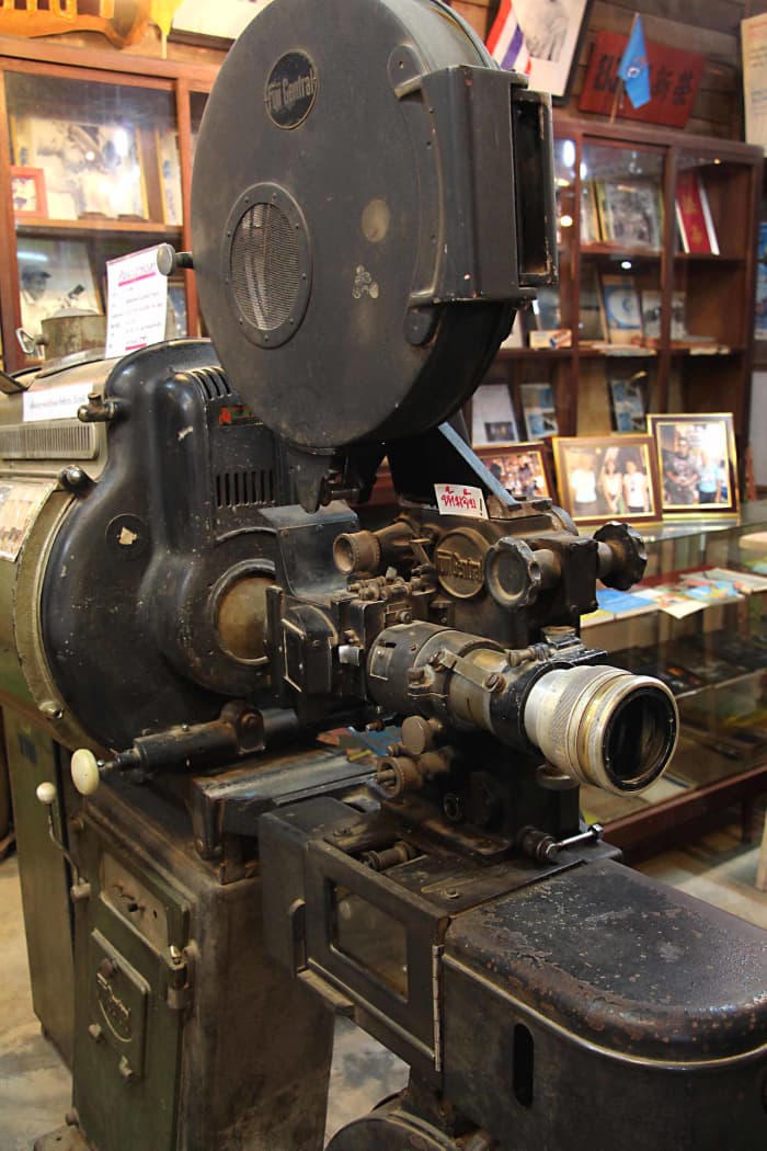 A really interesting little store features film and photography paraphernalia, including this antique movie camera