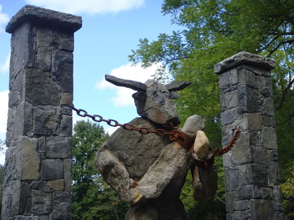 Minotaur is a sight to be seen up close, note the handcuffs and the authentic nose ring.