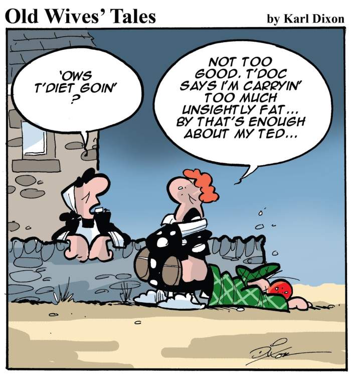 'Ey, ever 'eard o' farmer 'at bought a 'oss an' wanted a coo? 'E fixed a rubber glove under it an' cut off t' finger ends!