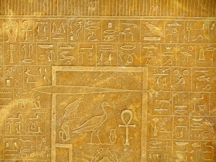 The Right of Passage is symbolized by the wallpaper. This is similar to the purpose of hieroglyphics in the tombs of ancient Egypt.