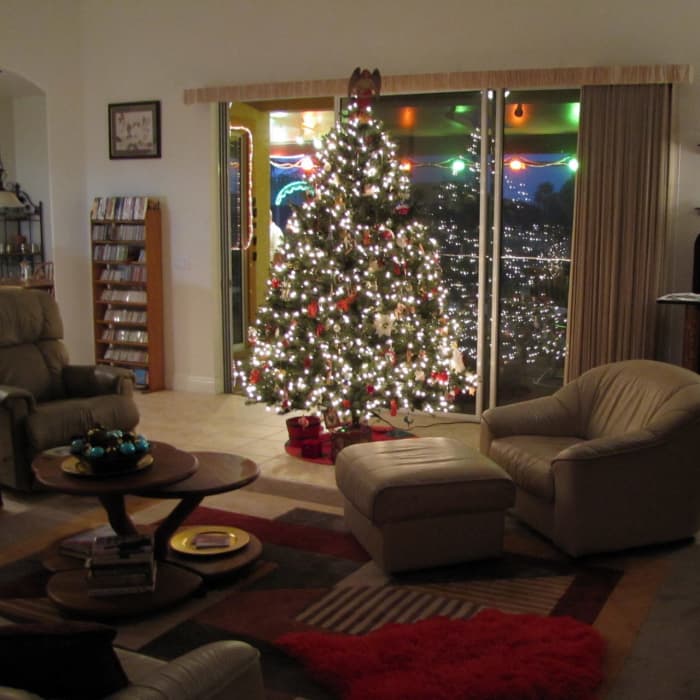 I love using shiny, reflective things on my Christmas tree to pick up the lights and multiply them.