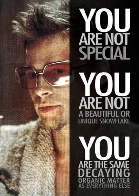 Courtesy of Fox Pictures. This famous, 1999 quote from the Generation X staple, Fight Club, was initially an criticism leveled at Generation X.