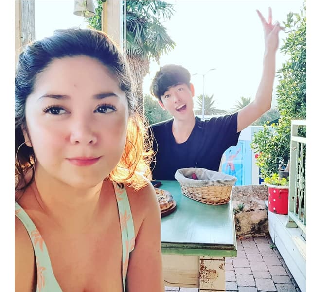 The actress together with Fumiya Sankai. Katya is Helen, a family member to Billy while in Croatia.