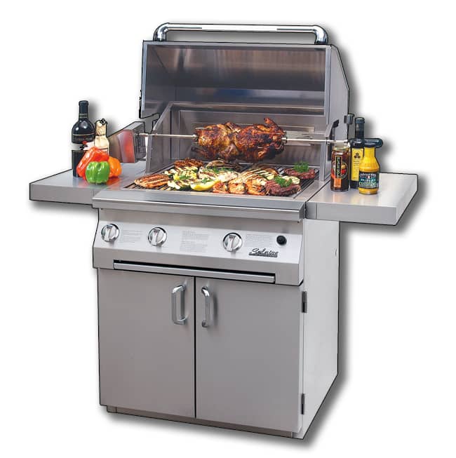 This 30 inch Infrared grill by Solaire Grilling Systems can be converted to a hybrid that is part convection and part infrared.