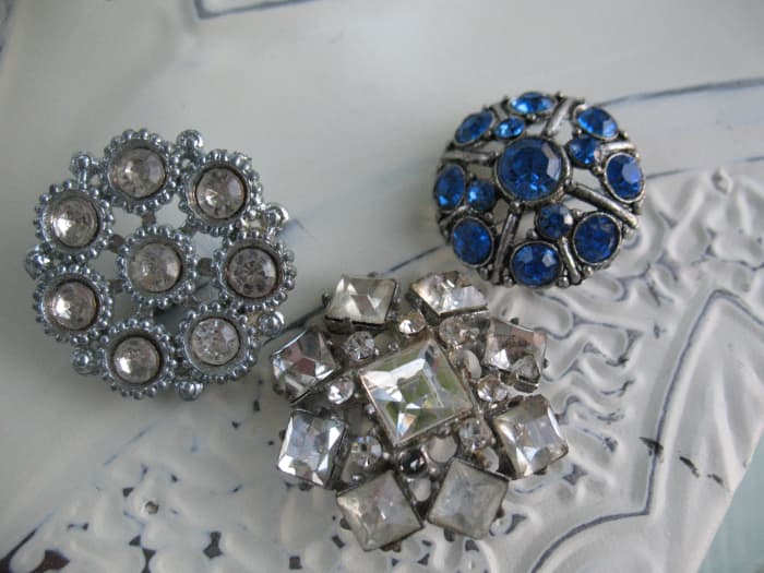 EBay is the best place to find buttons of all kinds. These rhinestone buttons were all purchased online.