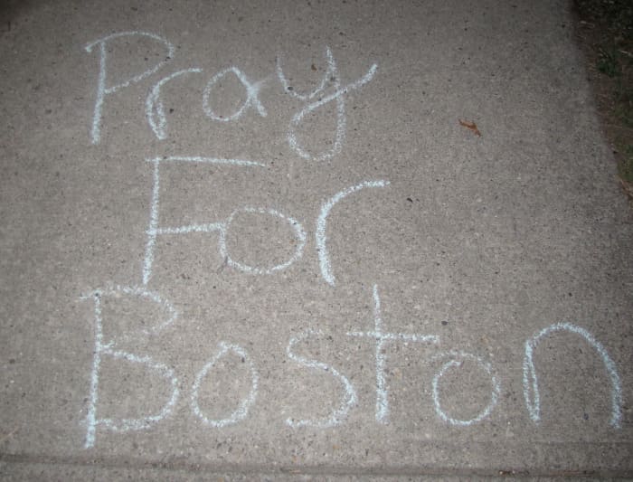 This message was written in chalk on the sidewalk in front of our home. I have no idea who left this message or whether it was intended for us or not.