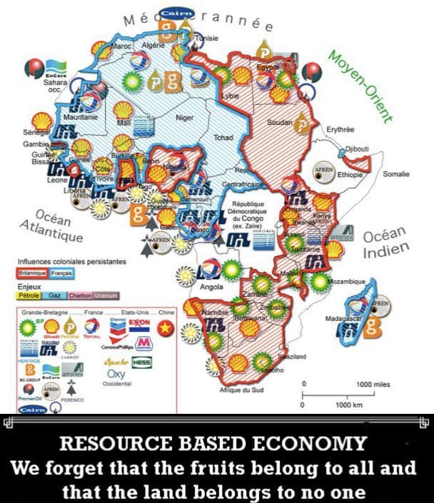 Why Don't We Own Our Natural Resources and Buying Power in Africa? Map give us a sense of the companies that have our colonized Wealth in Africa