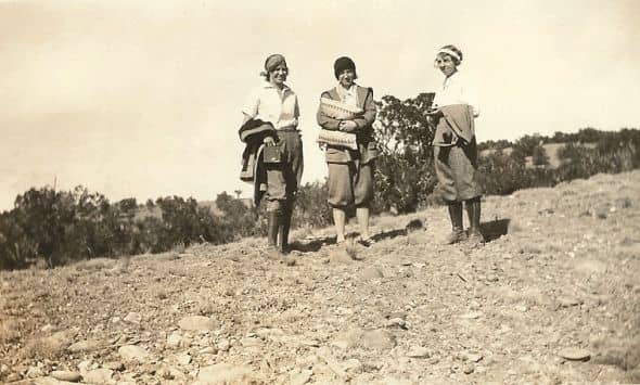 On the right is Bertha with friends or coworkers - Navajo Mission School. Bessie Ullary in the center (identified by her relative), and I thought the woman on the left could be Mabel Huffman but her great-nephew contacted me and said it isn't her.