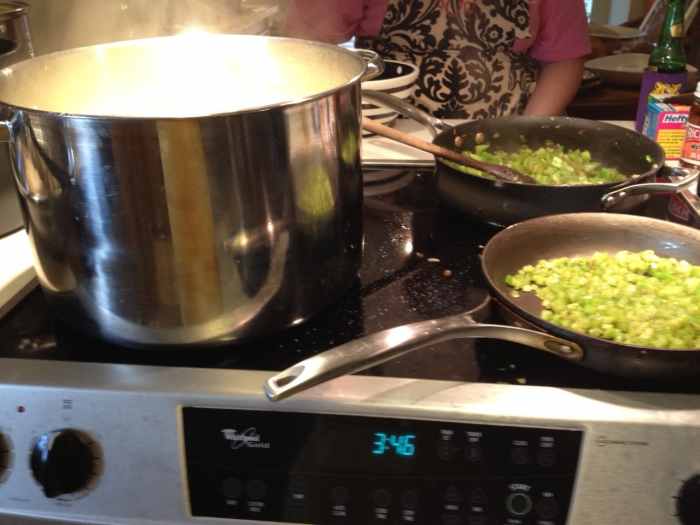 Making the chicken stock