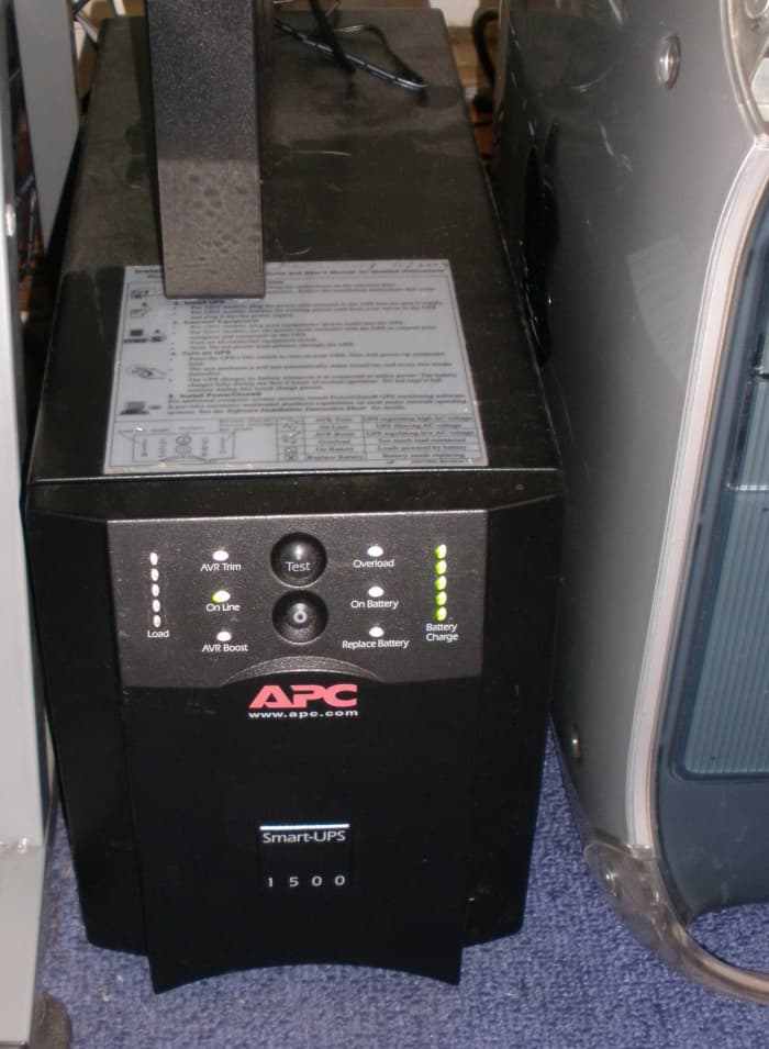 A UPS can power more than just a computer during an outage. You can use one to power your modem, home phone, or even fish aquarium equipment. Shown here is my APC Smart-UPS 1500 that powers my computer and monitor during an outage.