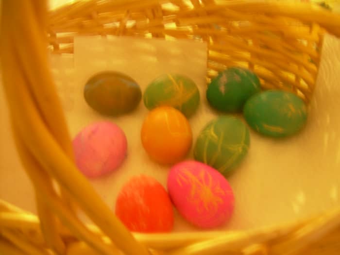 Dying eggs for rites of spring is an ancient pagan custom. Eggs are a symbol of fertility.