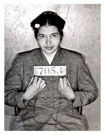 Civil rights pioneer Rosa Parks was photographed by Alabama cops following her February 1956 arrest during the Montgomery bus boycotts. The booking photo, taken when Parks was 43, was discovered in July 2004 by a deputy cleaning out the courthouse.