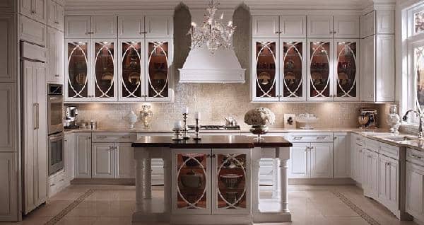 Dreamy White Kitchen Cabinets with Glass Doors