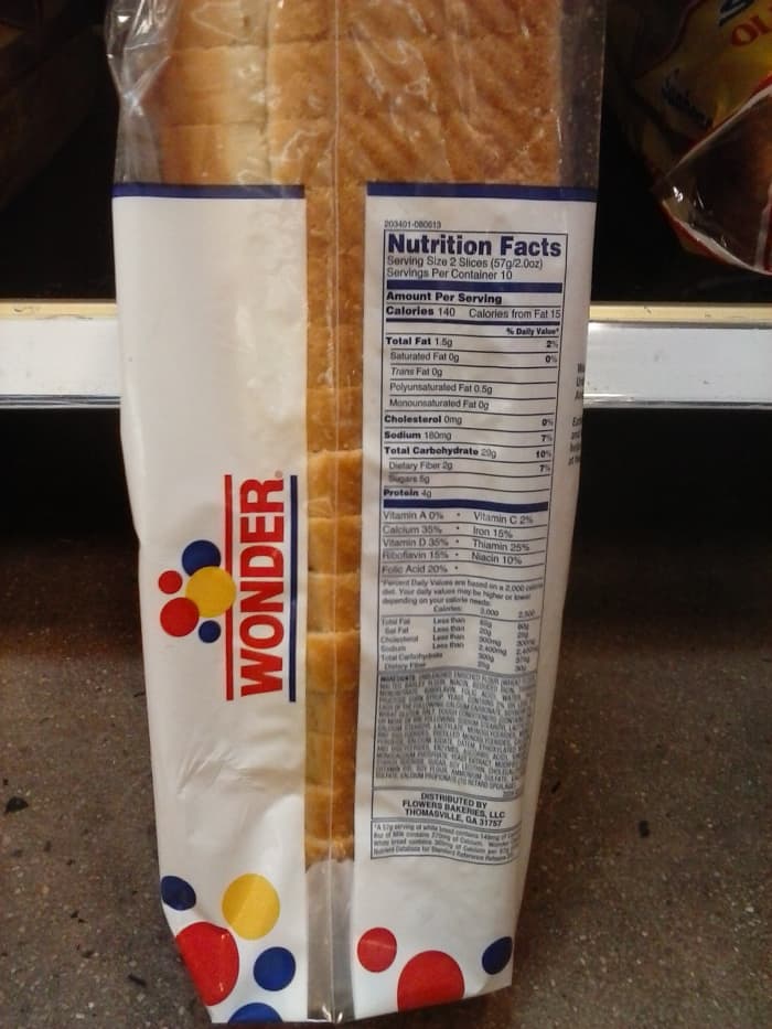 Most white breads are the worst for any diet, and this brand has a whopping 29 carbs per slice, which means you can have half a sandwich. It is also high in sugars and sodium both. It is over 70 on the glycemic index.