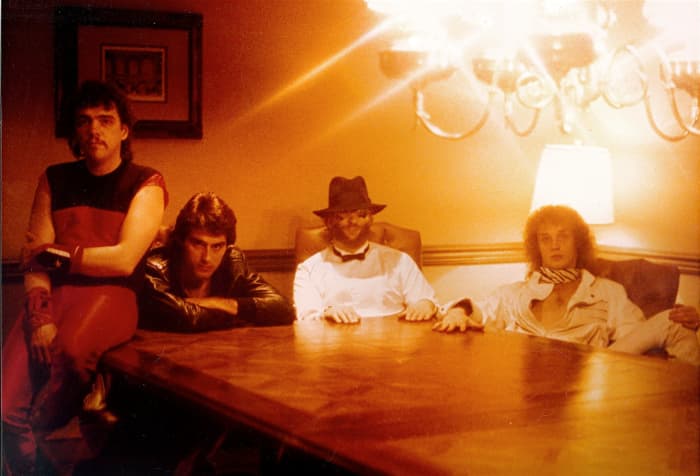WHITE SUMMER IV album cover photo (1985 in Detroit)): Ollie Harman, Jim Watkins, Jimmy Schrader, Jeff Aldrich