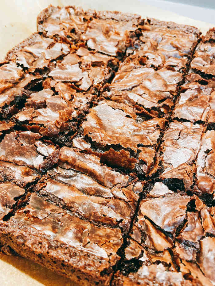 Delicious and sumptuous homemade chocolate brownies.