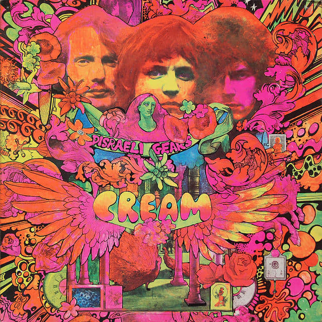 Cream "Disraeli Gears" Reaction Records 593 003 12" Vinyl Record UK Pressing (1967) Album Cover Art by Martin Sharp