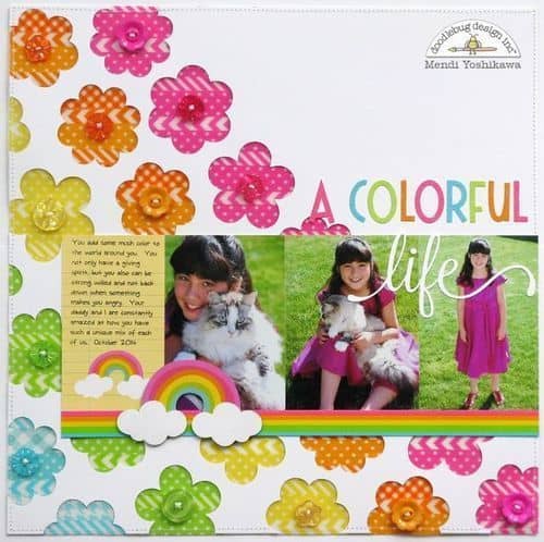 Rainbow laoyouts are the most colorful of all the scrapbook pages
