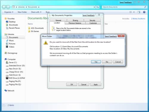 Click on the Yes button in the window that pops up