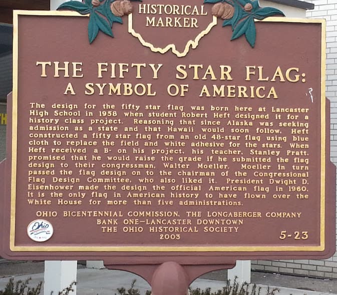 Robert Heft, a high school student, designed our 50 star flag. Imagine, he only received a B- on the assignment.