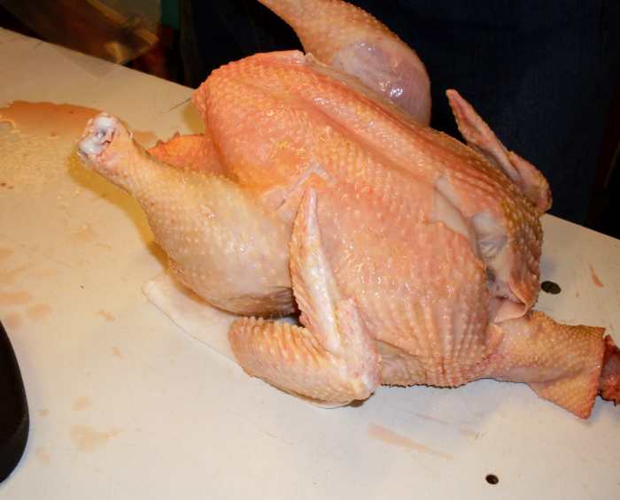 If you plan to thaw the chickens in the refrigerator, place them on a folded paper towel pad (folded in quarters), to soak up fluids.