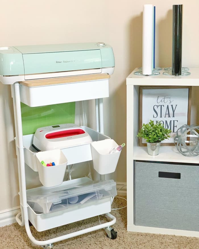 Keeping all your Cricut products together on a cart makes your crafting time more fun and keeps you organized