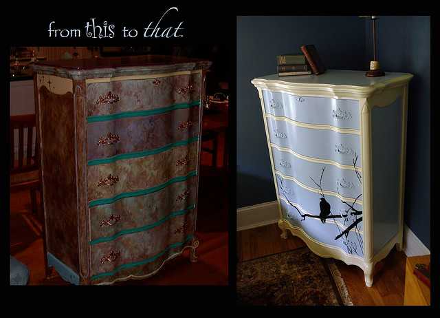 I think the color combination of this paint project is very elegant, and the bird silhouette adds uniqueness.