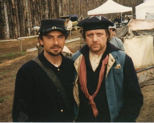 Michael Stephen Bryant gave me permission to share this photo showing him and another actor experiencing Andersonville and finding out what it was like being there for several weeks.