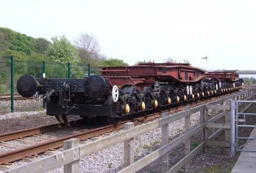 To: the ultimate in bogie freight stock. 1965 Ashford-built British Railways DB 902805 Boiler Wagon photographed at the Shildon site of the National Railway Museum (NRM)
