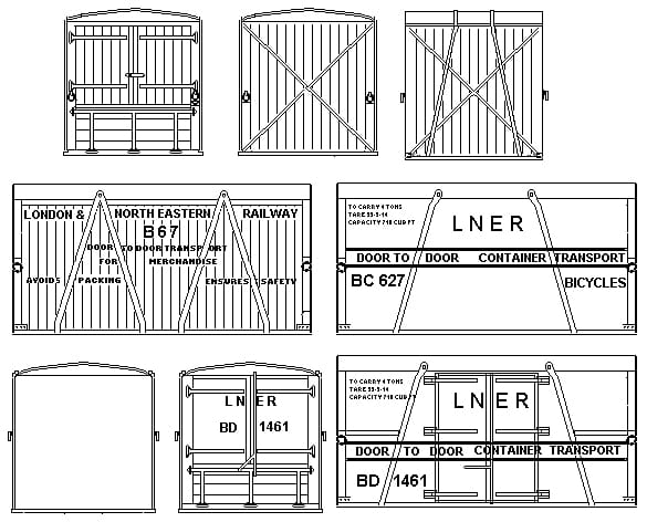 LNER containers - containerisation began in earnest in the 1930s on Britiain's railway network: Great Western, L&NE, LM&S and Southern rsilways
