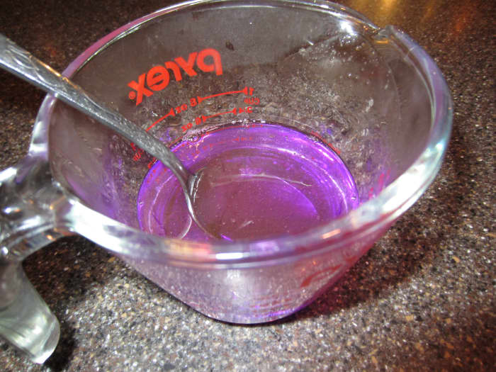 Give it a gentle stir (not too vigorous because you don't want to introduce bubbles).