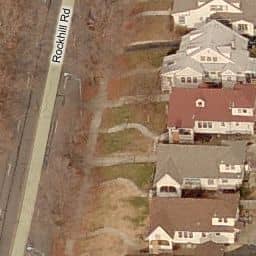 The house located at the top right with the grey roof is the location of Leila's murder. The house located at Rockhill Road was built in 1924.