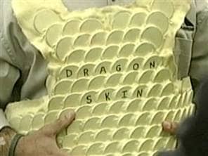 Dragon Skin, 17 pounds body armor that's flexible and not weigh too much, yet offers multi-strike protection against AK-47 rounds