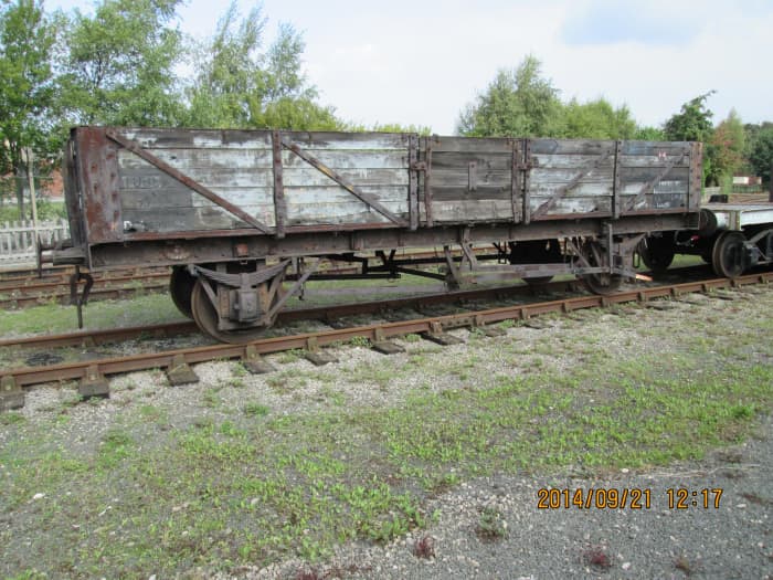 British Railways' Tube Wagon awaits restoration - seen at the back of the Peter Allan Building at the NRM, York (form. York Goods)