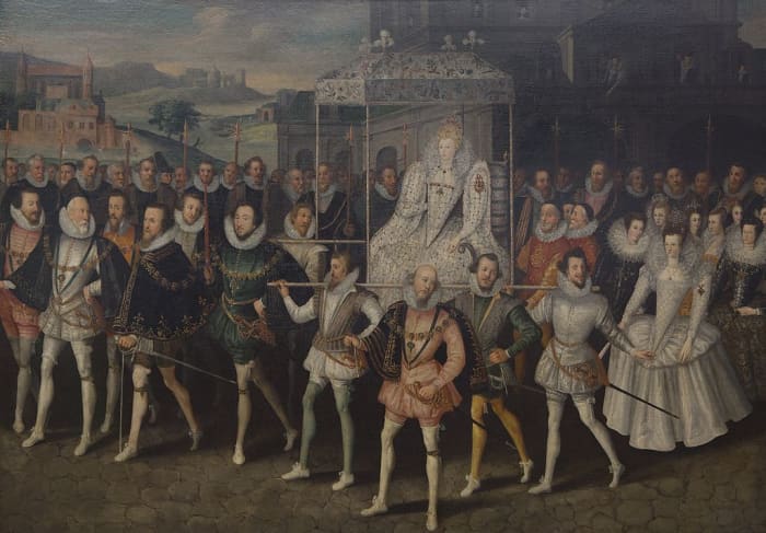Queen Elizabeth and her Entourage.