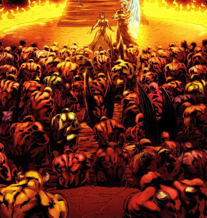 In hell, on the highway to death souls are driven to the abyss, where they will willingly fall or they will be left on the edge of the abyss until they fall and disappear forever.