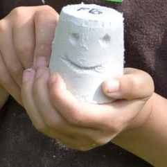 Carving Mount Rushmore out of Plaster of Paris blocks - Photo credit: Michelle Harrison, who attends our class