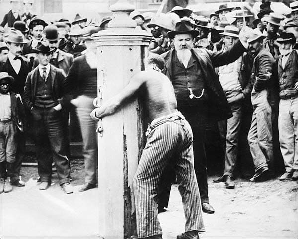 Slave Whipping as a business. In tis yard, a tied-up slave was whipped 39 lashes as hard as they could lay it on
