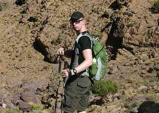Using my Osprey Talon 22 Litre Backpack / Daypack whilst climbing out of the Azaden Valley in the Moroccan High Atlas