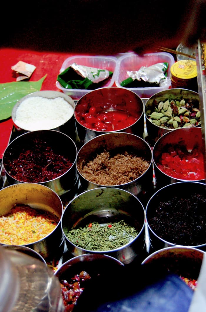the array of ingredients used in paan