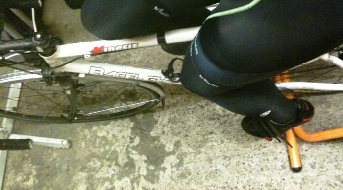 It's easy to turn your bike into a stationary bike with a cycle trainer like this Jet Black Fluid trainer