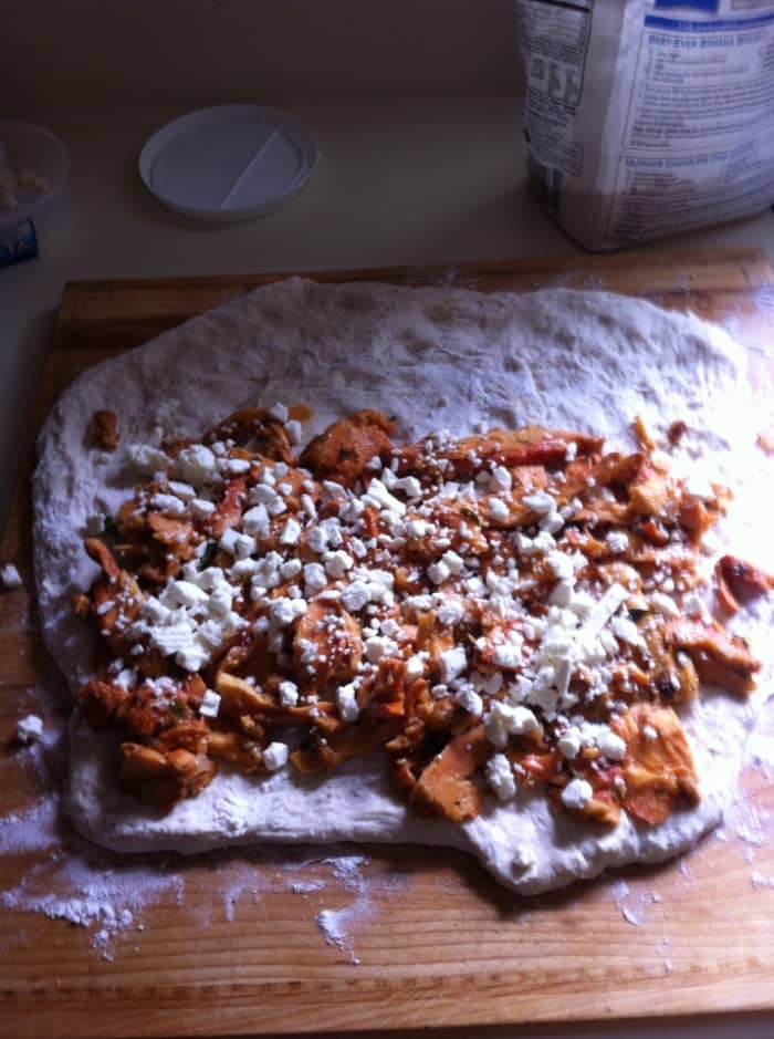 Leave one edge clear so you can seal the strudel. Serve with a horseradish dipping sauce.