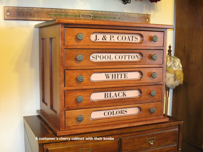 Reproduction sewing thread spool cabinet makes a great end table, sewing room cabinet, arts, crafts and scrap book cabinet.