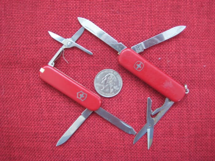 The Victorinox Classic and Wenger Esquire are perfect knives to carry with you onto the plane.