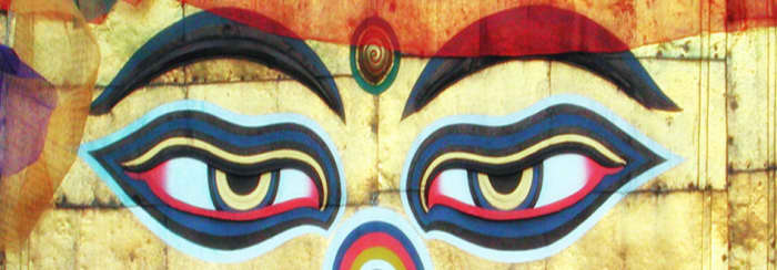 The Buddha's Eyes, popularly called the Eyes of Truth are painted in the Buddhist Temples in Nepal