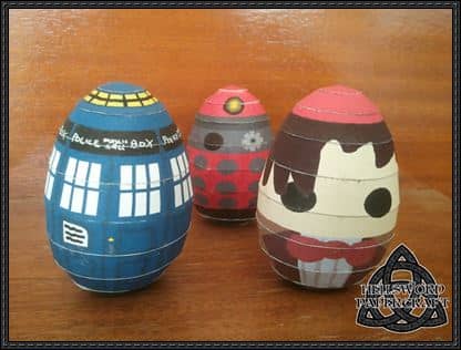 Easter Eggs With A Doctor Who Theme. Print Out These Fun Paper Crafts To Decorate Your Easter Eggs This Year.