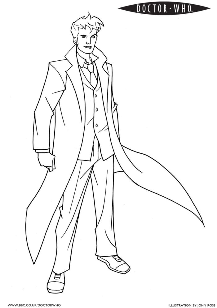 It's Doctor Who waiting to be colored in by your imagination. Print him out and color him in. Find lots more pictures by clicking on the picture.