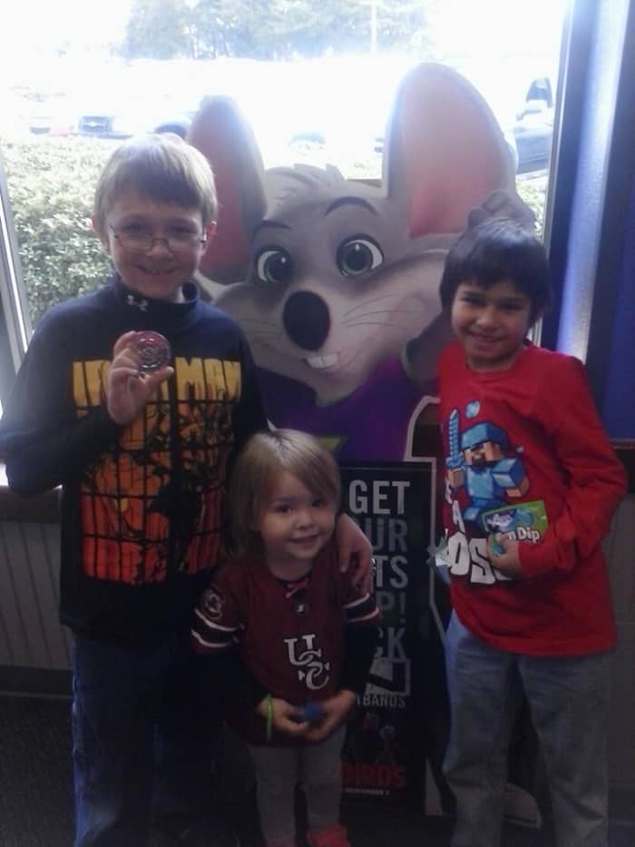 Someone we know who works at Chucky cheese was nice enough to get us tokens so my boys could celebrate their birthdays this year.
